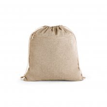 CHANCERY. Sacola tipo mochila eem 70% algod&atilde;o reciclado e 30% poli&eacute;ster reciclado sem tingimento (140 g/m&sup2;)