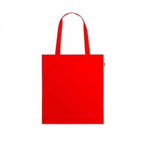 MAPUTO. Sacola 100% poli&eacute;ster reciclado 190T, produzida a partir de pl&aacute;stico reciclado - Vermelho