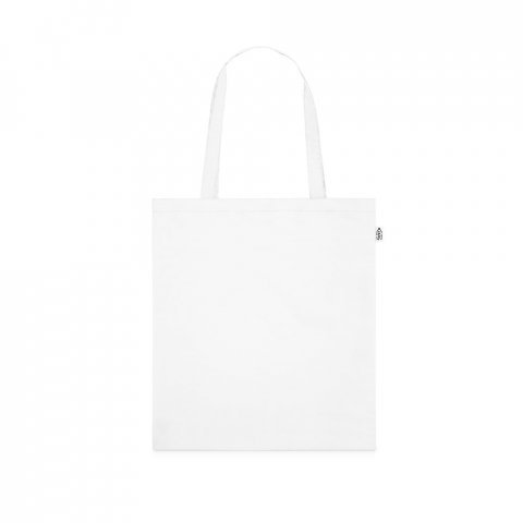 MAPUTO. Sacola 100% poli&eacute;ster reciclado 190T, produzida a partir de pl&aacute;stico reciclado - Branco