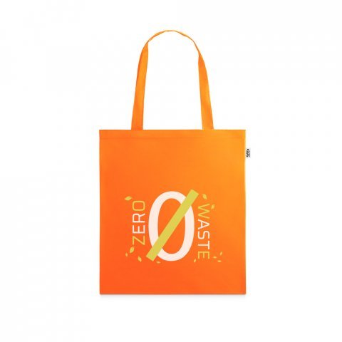MAPUTO. Sacola 100% poli&eacute;ster reciclado 190T, produzida a partir de pl&aacute;stico reciclado - Laranja