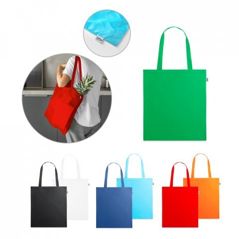 MAPUTO. Sacola 100% poli&eacute;ster reciclado 190T, produzida a partir de pl&aacute;stico reciclado