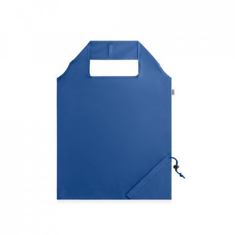 BEIRA. Sacola dobr&aacute;vel em poli&eacute;ster reciclado 190T, produzida a partir de pl&aacute;stico reciclado - Azul royal