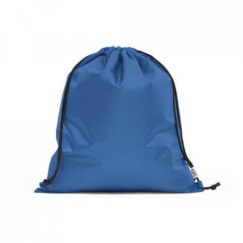 PEMBA. Sacola tipo mochila em poli&eacute;ster reciclado 190T, produzida a partir de pl&aacute;stico reciclado - Azul royal