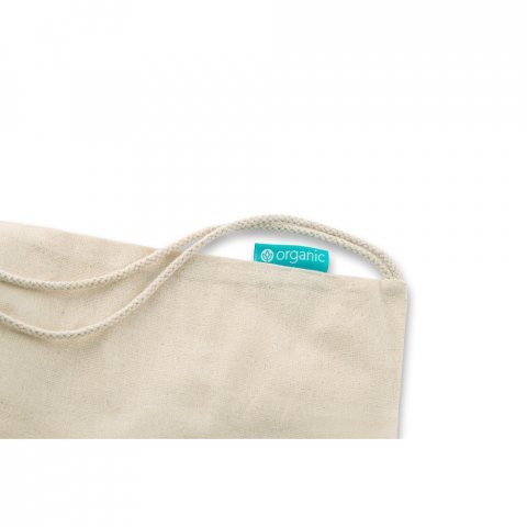 NAMPULA. Sacola tipo mochila em algod&atilde;o org&acirc;nico (120 g/m&sup2;) - Natural
