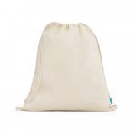 NAMPULA. Sacola tipo mochila em algod&atilde;o org&acirc;nico (120 g/m&sup2;) - Natural