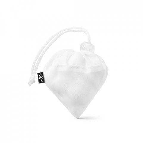 BOLZANO. Sacola dobr&aacute;vel 100% rPET com bolso em 100% poli&eacute;ster reciclado 190T - Branco