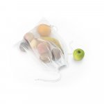 BOLZANO. Sacola dobr&aacute;vel 100% rPET com bolso em 100% poli&eacute;ster reciclado 190T - Branco