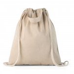 RISSANI. Sacola tipo mochila em 70% algod&atilde;o reciclado e 30% poli&eacute;ster reciclado (140g/m&sup2;) sem tingimento - Natural