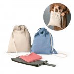 RISSANI. Sacola tipo mochila em 70% algod&atilde;o reciclado e 30% poli&eacute;ster reciclado (140g/m&sup2;) sem tingimento