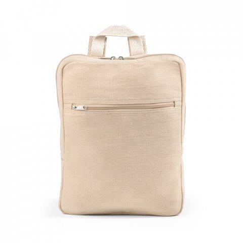 MARBELLA. Mochila em juco (mistura de algod&atilde;o e juta, 275 g/m&sup2;) 7 L - Natural