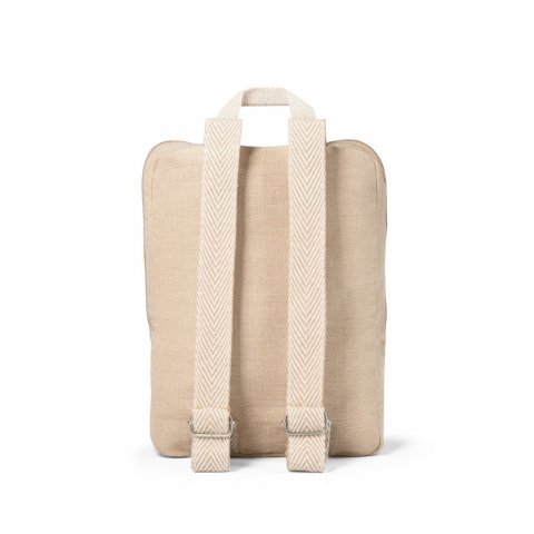 MARBELLA. Mochila em juco (mistura de algod&atilde;o e juta, 275 g/m&sup2;) 7 L - Natural