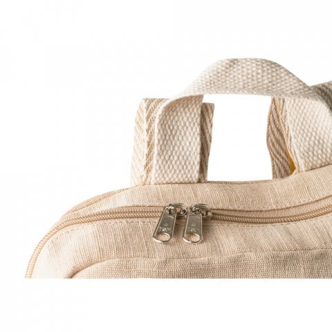 MARBELLA. Mochila em juco (mistura de algod&atilde;o e juta, 275 g/m&sup2;) 7 L - Natural