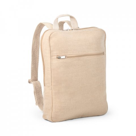MARBELLA. Mochila em juco (mistura de algod&atilde;o e juta, 275 g/m&sup2;) 7 L - Natural