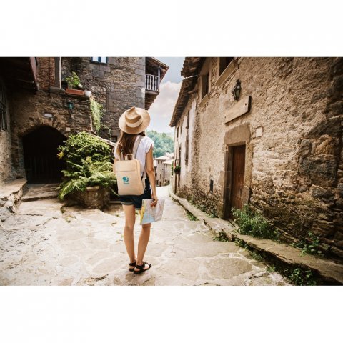 MARBELLA. Mochila em juco (mistura de algod&atilde;o e juta, 275 g/m&sup2;) 7 L
