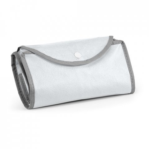 PERTINA. Sacola dobr&aacute;vel em non-woven (80 g/m&sup2;) - Branco