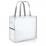 PERTINA. Sacola dobr&aacute;vel em non-woven (80 g/m&sup2;) - Branco