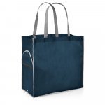 PERTINA. Sacola dobr&aacute;vel em non-woven (80 g/m&sup2;) - Azul marinho