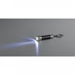 LERGAN. Chaveiro em alum&iacute;nio com lanterna de 3 luzes LEDs - Preto