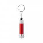 LERGAN. Chaveiro em alum&iacute;nio com lanterna de 3 luzes LEDs - Vermelho