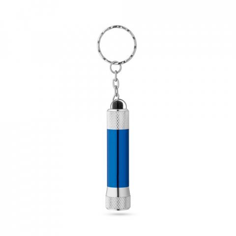 LERGAN. Chaveiro em alum&iacute;nio com lanterna de 3 luzes LEDs - Azul royal
