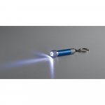 LERGAN. Chaveiro em alum&iacute;nio com lanterna de 3 luzes LEDs - Azul royal