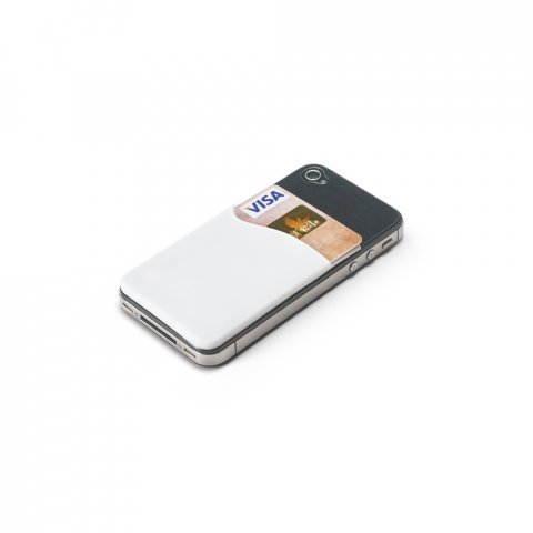 BELL. Porta cart&otilde;es para celular em PVC - Branco