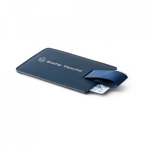POPPY. Porta cart&otilde;es em PU com bloqueio RFID - Azul
