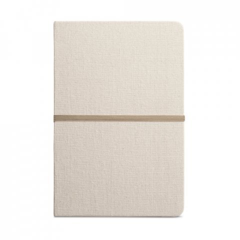 NERVAL. Caderno A5 de capa dura em linho (230 g/m&sup2;), com p&aacute;ginas pautadas - Natural