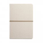 NERVAL. Caderno A5 de capa dura em linho (230 g/m&sup2;), com p&aacute;ginas pautadas - Natural