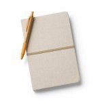 NERVAL. Caderno A5 de capa dura em linho (230 g/m&sup2;), com p&aacute;ginas pautadas - Natural