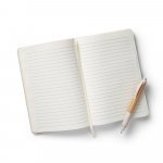 NERVAL. Caderno A5 de capa dura em linho (230 g/m&sup2;), com p&aacute;ginas pautadas - Natural