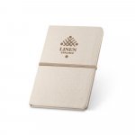 NERVAL. Caderno A5 de capa dura em linho (230 g/m&sup2;), com p&aacute;ginas pautadas - Natural