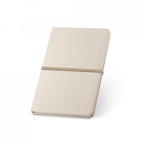 NERVAL. Caderno A5 de capa dura em linho (230 g/m&sup2;), com p&aacute;ginas pautadas - Natural