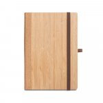 ORWELL. Caderno A5 de capa dura em folha de bambu e corti&ccedil;a, com p&aacute;ginas pautadas - Natural