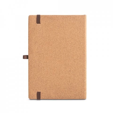 ORWELL. Caderno A5 de capa dura em folha de bambu e corti&ccedil;a, com p&aacute;ginas pautadas - Natural