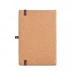 ORWELL. Caderno A5 de capa dura em folha de bambu e corti&ccedil;a, com p&aacute;ginas pautadas - Natural