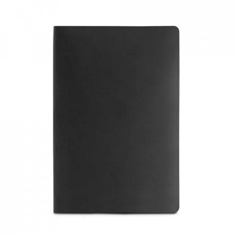 QUEIROS. Caderno A5 de capa flex&iacute;vel em papel pedra (620g/m&sup2;) - Preto