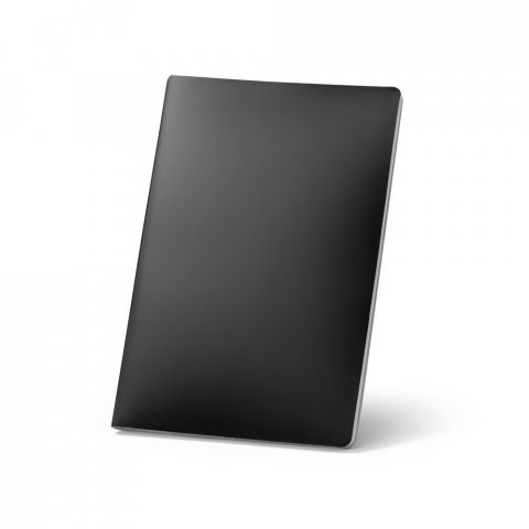 QUEIROS. Caderno A5 de capa flex&iacute;vel em papel pedra (620g/m&sup2;) - Preto