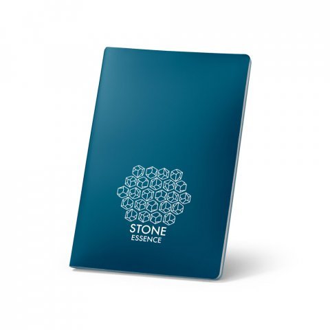 QUEIROS. Caderno A5 de capa flex&iacute;vel em papel pedra (620g/m&sup2;) - Azul