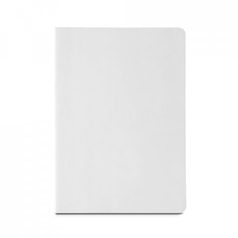 QUEIROS. Caderno A5 de capa flex&iacute;vel em papel pedra (620g/m&sup2;) - Branco