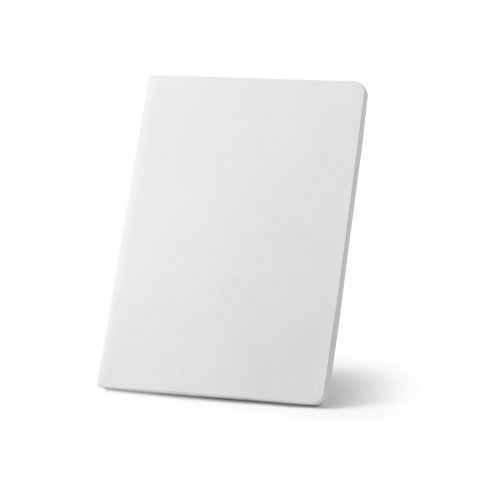 QUEIROS. Caderno A5 de capa flex&iacute;vel em papel pedra (620g/m&sup2;) - Branco