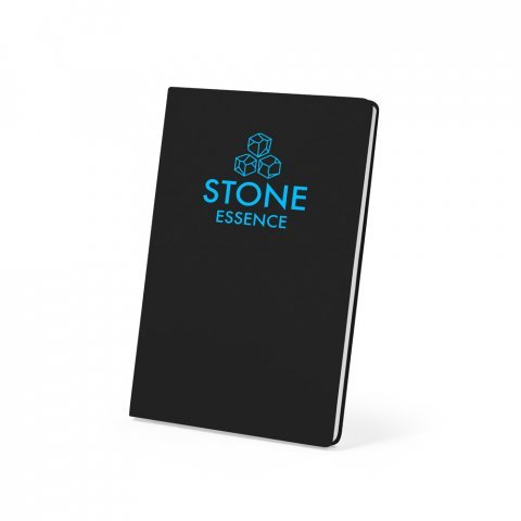 CRANE. Caderno A5 resistente &agrave; &aacute;gua em papel pedra (120g/m&sup2;), com p&aacute;ginas pautadas - Preto