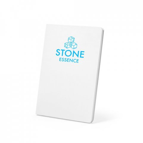 CRANE. Caderno A5 resistente &agrave; &aacute;gua em papel pedra (120g/m&sup2;), com p&aacute;ginas pautadas - Branco