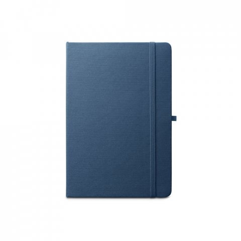 ANNE. Caderno A5 de capa dura em PET 100% reciclado, com p&aacute;ginas pautadas recicladas - Azul