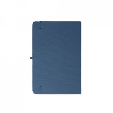 ANNE. Caderno A5 de capa dura em PET 100% reciclado, com p&aacute;ginas pautadas recicladas - Azul