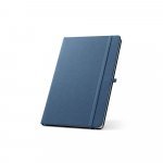 ANNE. Caderno A5 de capa dura em PET 100% reciclado, com p&aacute;ginas pautadas recicladas - Azul