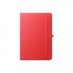 ANNE. Caderno A5 de capa dura em PET 100% reciclado, com p&aacute;ginas pautadas recicladas - Vermelho