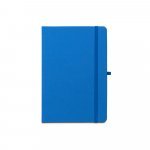 ANNE. Caderno A5 de capa dura em PET 100% reciclado, com p&aacute;ginas pautadas recicladas - Azul royal