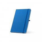 ANNE. Caderno A5 de capa dura em PET 100% reciclado, com p&aacute;ginas pautadas recicladas - Azul royal