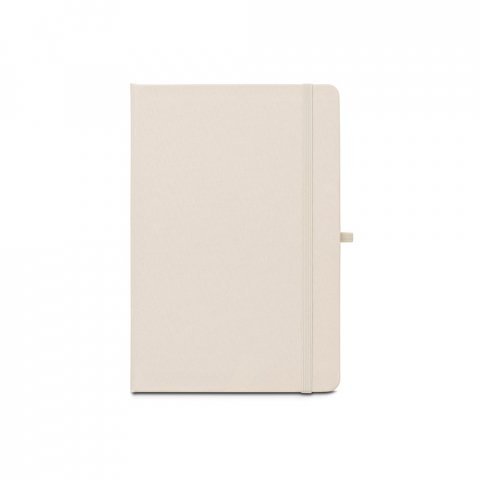 ANNE. Caderno A5 de capa dura em PET 100% reciclado, com p&aacute;ginas pautadas recicladas - Branco pastel